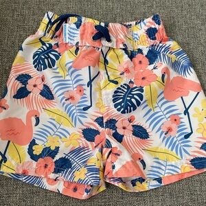 Rugged Butts Tropical Flamingo Boys Swim Trunks 12-18m netted undies EUC